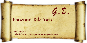 Gaszner Dénes névjegykártya