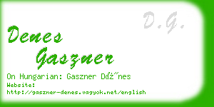 denes gaszner business card